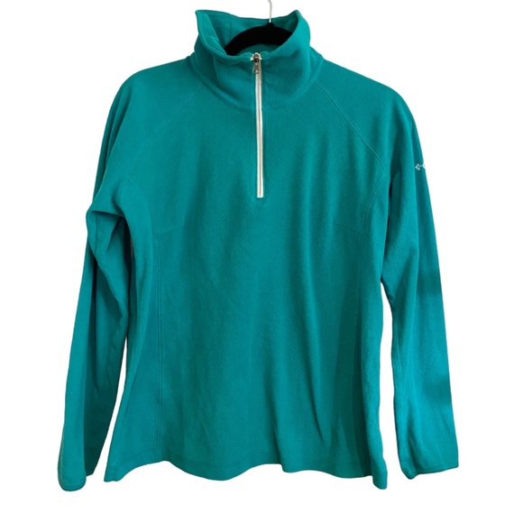 Columbia Glacial Fleece Quarter-Zip Teal Jumper Women’s Large - Picture 1 of 9